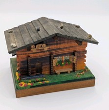 VTG Swiss Wood Log Cabin Reuge Music Box With Swiss Movement Not Working picture