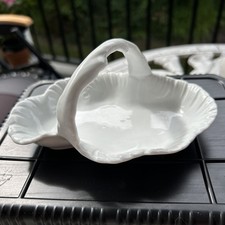 VTG Kaldun & Bogle Delicate White Porcelain Maple Leaves Serving Dish w/ Handle picture