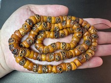 108 Yak Bone Skull Mala, Tibetan Citipati Beads, 11.5mm, Charnel Ground Design, picture