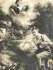 H8 RPPC Photo Postcard Artistic Germany Handsome Man Remembering His Love Youth picture