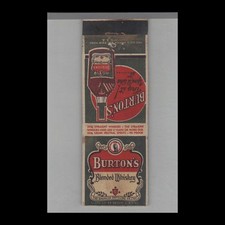 Matchbook Cover Liquor Burton's Blended Whiskey #2 picture