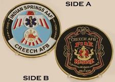 Creech AFB 2019 Fire Rescue Indian Springs AAF Challenge Coin  4#B picture