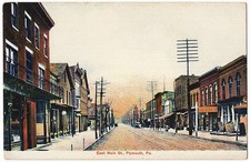 Plymouth PA - East Main Street antique postcard picture