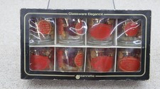 8 Vintage Jeannette Old Fashion Recipe Mixed Drinks Glasses With Original Box picture