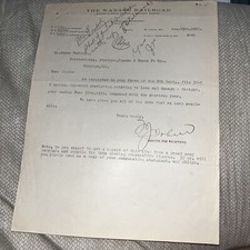 Signed Antique 1915 Letter Wabash Railroad Auditor to Topeka Santa Fe Railway picture