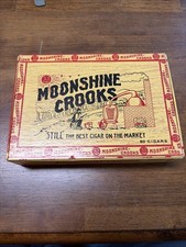 Vintage Moonshine Crooks 50 Count Yellow & Red Cigar Box Red Lion PA Empty picture