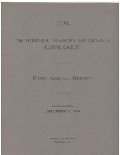 1910 Pittsburgh, Youngstown & Ashtabula Railroad Company Annual Report 5th Vtg picture