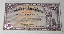 NORFED Early Rare 1998 Series $5 Liberty Currency Silver Certificate Note picture