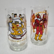 Vintage 1979 Burger King Glasses Collector Series King & Multifry Set of 2 picture