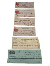 Antique 1890s–1920s First National Bank Warwick NY Checks & Receipts Ephemera picture