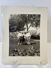 Vintage 1940’s Photo Family w/Dog & Cars Texaco Antique Snapshot 8x10 06/27/1945 picture