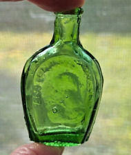 Wheaton Green BENJAMIN FRANKLIN COMMEMORATIVE Cathedral Brand Mini Glass Bottle picture