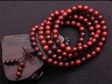 Tibetan 108 6mm Rosewood Buddhist Prayer Beads Mala Necklace -24