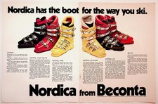 Nordica 1970s Vintage Magazine Ad Ski Boots Alpina Astral Slalom Velox picture