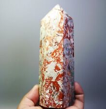 1.46lb Natural Money Agate Bloodstone Quartz Crystal Tower Point Obelisk Wand picture