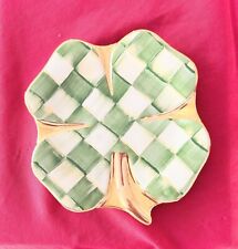 MACKENZIE CHILDS LUCKY CLOVER SHAMROCK COURTLY CHECK PLATE LIMITED EDITION NEW picture