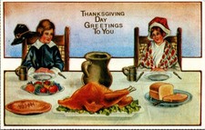 Thanksgiving Day Greetings Vintage Style Postcard - Lillian Vernon picture