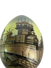 Russian Hand Painted Lacquer Easter Egg Orthodox Churches Signed Voloshin 2005 picture