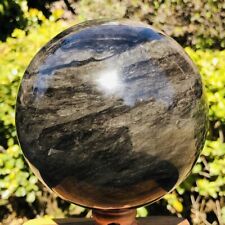 4.55LB Giant Natural Silver Black Stone Ball Crystal Quartz Ball Healing 780 picture