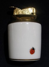 VINTAGE LIMOGES FRANCE PORCELAIN CIGARETTE LIGHTER~TOBACCIANA TABLETOP LIGHTER picture