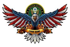PERSONALIZED ARMY AMERICAN EAGLE US FLAG WINGS 14