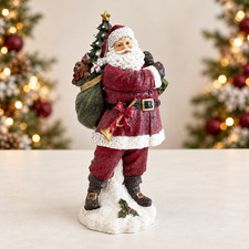 Ceramic Santa Claus Statue Christmas Gift Sack Holiday Home Decor 12 Inch Figure picture