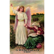 Thy Will Be Done on Earth As It is in Heaven Lords Prayer Postcard Unposted picture