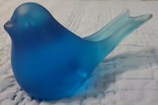 Interpur Blue Frosted Glass Bird Figurine picture