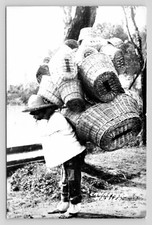 RPPC Canastero Vendedor d Canastas Basket Vendor Mexico Antiq UNP Photo Postcard picture