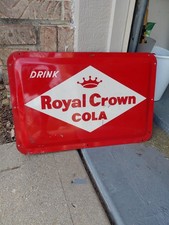c.1950s Original Vintage RC Cola Sign Metal Embossed Blister Soda Coke Pepsi  picture