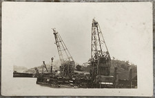 Marine Dry Dock Jib Cranes Real Photo AZO RPPC Postcard B782 picture