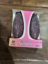 Vtg NOS GE C-7 Stardust Sugar Christmas Bulbs Pink picture