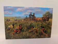 2010 David Geister oil on Canvas Repro Postcard ART Dakota Indian Sibleys Troops picture