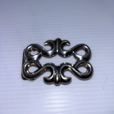 Native American Sand-Cast Sterling Silver Belt Buckle Open Scroll Work Southwest picture