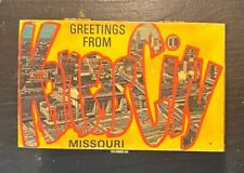 VTG Wooden Recipe Box Greetings From Kansas City postcard-themed picture