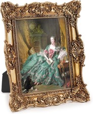 5X7 Picture Frame Vintage Gold Frames, Ornate Textured Hand-Crafted Resin with G picture
