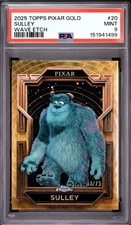 2025 SULLEY PSA 9 TOPPS DISNEY PIXAR GOLD WAVE ETCH MONSTERS INC. #'d /75 picture
