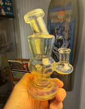 Fumed mini Boro glass pipe old stock unused 14mm picture