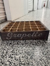 1940s Vintage GRAPETTE Soda Pop Bottle Crate - Wood Soda Crate - Storage Box picture