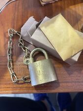 Vintage AMERICAN Lock Company-U.S. Military Brass Padlock-NOS  With Keys picture