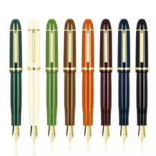 Jinhao X159 Fountain Pen #8 EF/F/M Nib, Golden/Silver Resin Big Size Gift Pen  picture