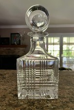 Vintage Kristall Krisla Italy Decanter w/ Stopper Tartan Pattern, Mint picture