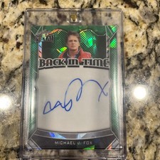 2026 Leaf Metal Michael J Fox green Auto Autograph Back In Time 9/10 picture