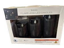 SILVERSTRO 3 LED Flameless Candles with Remote Black Halloween Waxed 6hr Timer picture