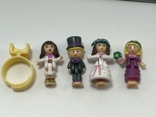 Polly Pocket Bluebird 1994 Wedding Chapel Figures Bride Groom Ring 1993 Vintage picture