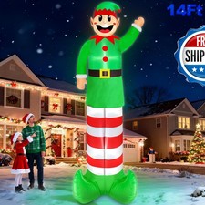 14 Ft x 5.2 Ft Christmas Inflatable Elf Built-in LEDs Outdoor Yard Garden Lawn picture