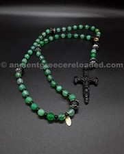 The Feng Shui Skull Cross Catholic Rosary, Feng Shui Buddhist bead, Agate, Onyx picture