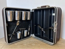 Vintage Platt Portable Travel Bar Cocktail Set Mid Century Barware Case picture