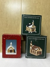 Vintage Pacific Rim Lighted Church Porcelain House Christmas Village Bundle picture