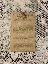 1908 Antique Flag Day Souvenir Card Ribbon Pin Public School 3 Peter Campbell picture